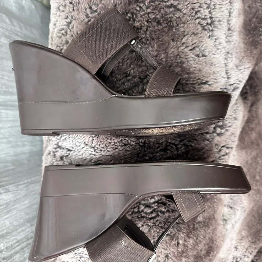 BCBGeneration Dark Brown Wedge Sandals 9.5